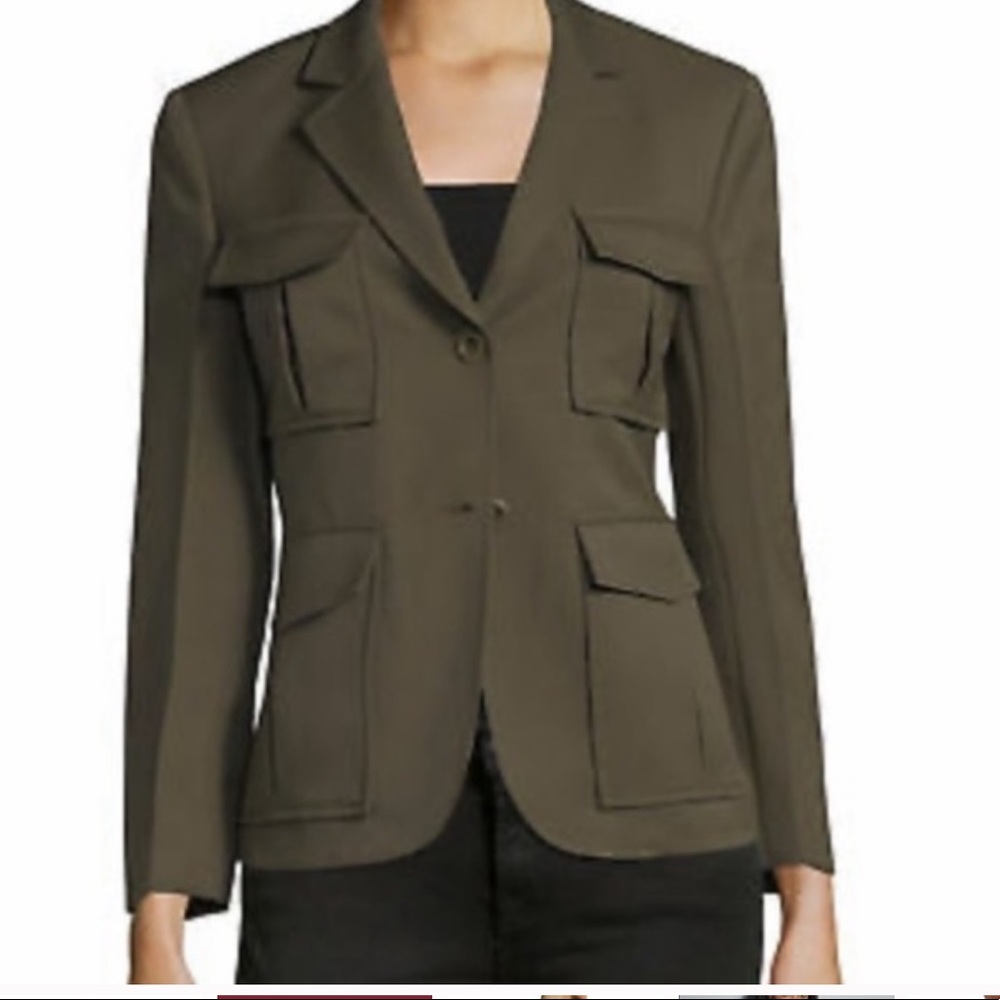 Theory Green Lackman Blazer Size 4 - Picture 2 of 10